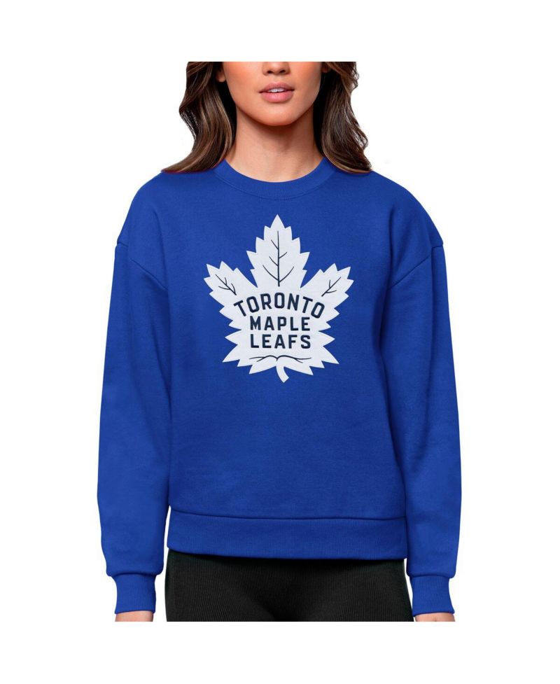 Women's Royal Toronto Maple Leafs Primary Logo Team Logo Victory Crewneck Pullover Sweatshirt