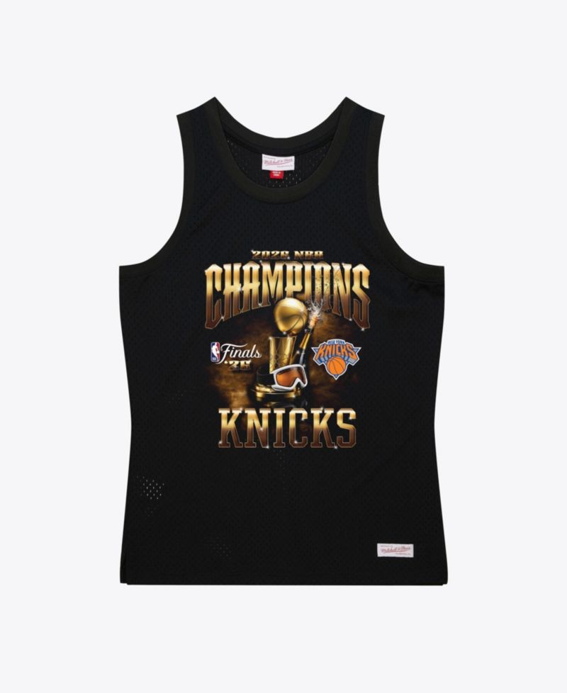 Men's Black New York Knicks 2026 NBA Finals Champions Mesh Tank Top