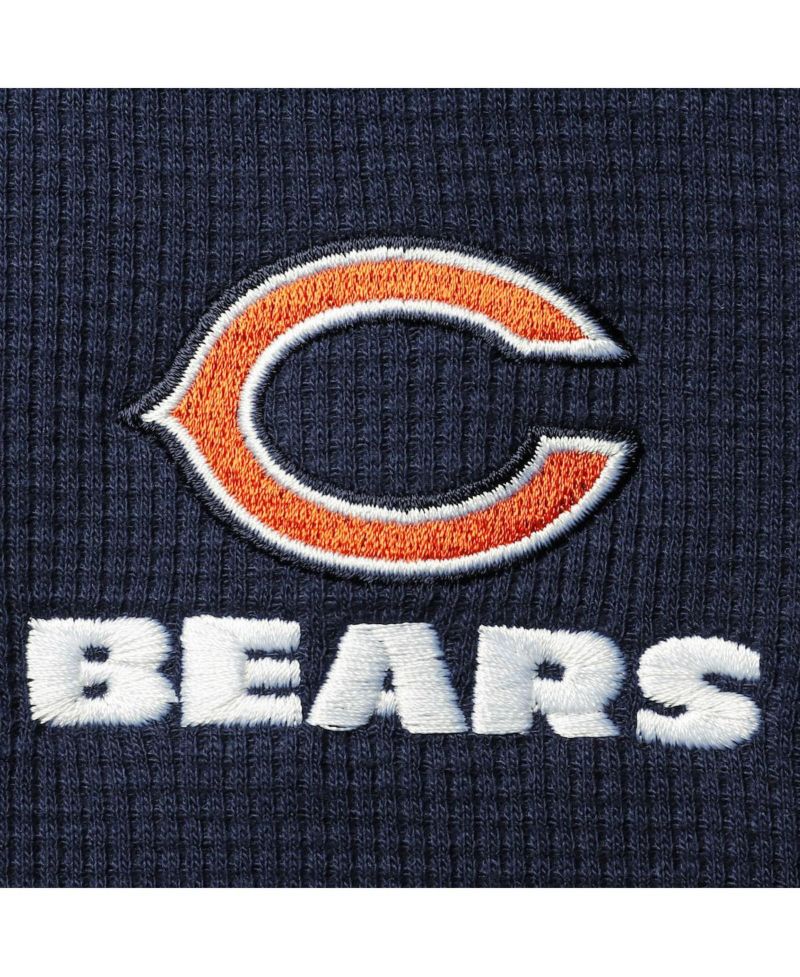 Men's Navy Chicago Bears Logo Maverick Thermal Henley Long Sleeve T-shirt