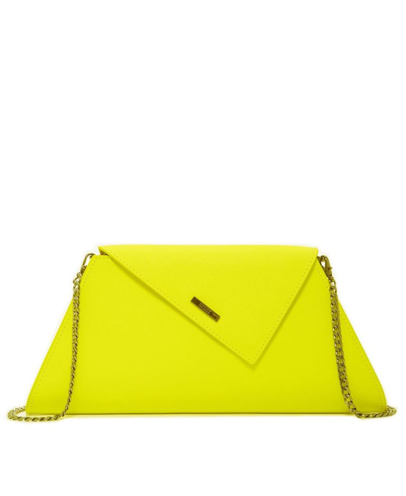 Yellow Purse Saffiano Leather Clutch Bag Unique Evening Purse Women's Handbag
