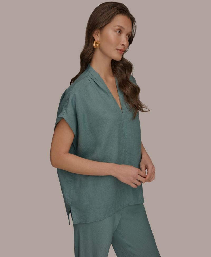 Women's Linen V-Neck Linen Top