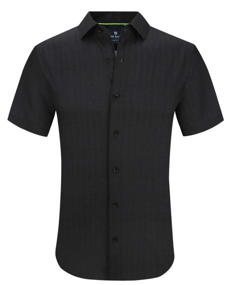 Men's Slim Fit Short Sleeve Performance Stretch Button Down Dress Shirt