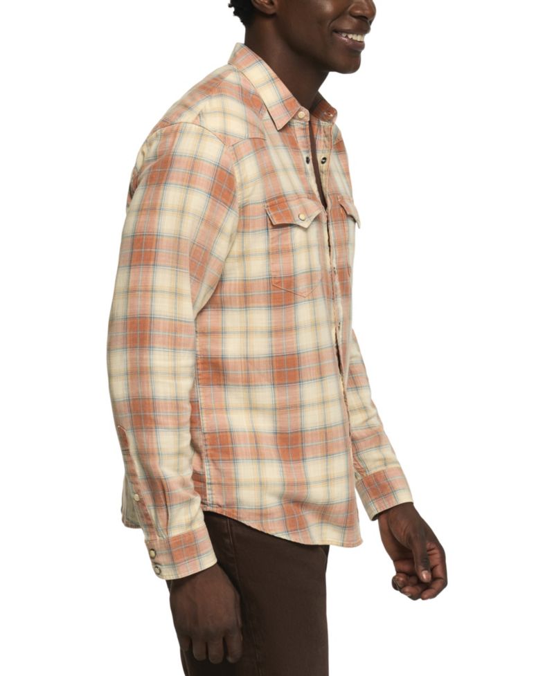 Men's Plaid Long-Sleeve Western Shirt