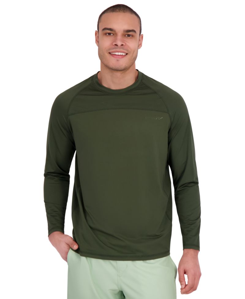 Men's Textured Panel Long -Sleeve UPF 50+ Rashguard