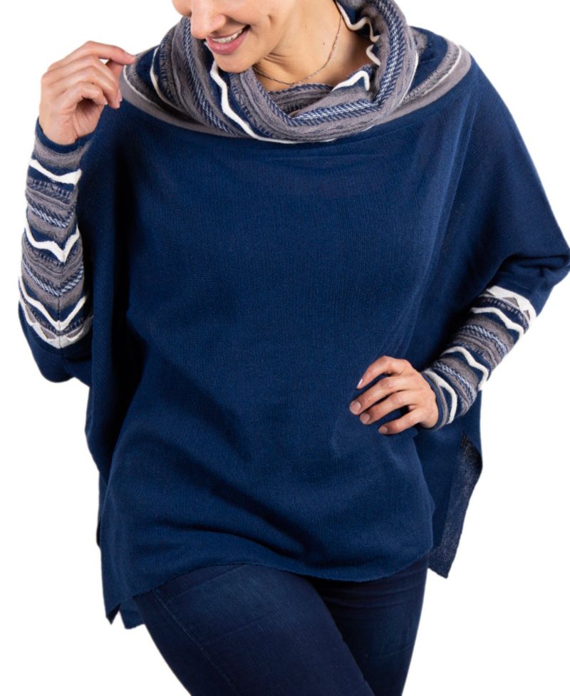 Women's Rossana Alpaca Cowl Neck Poncho Sweater