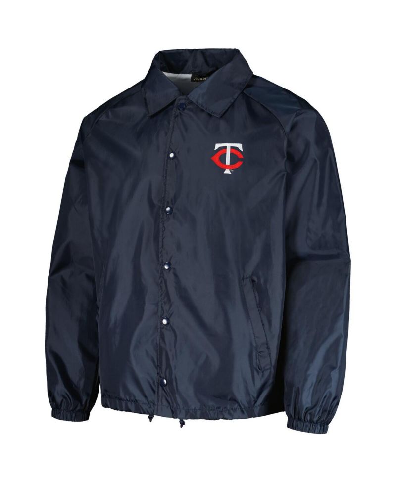Men's Navy Minnesota Twins Coach's Raglan Full-Snap Windbreaker Jacket
