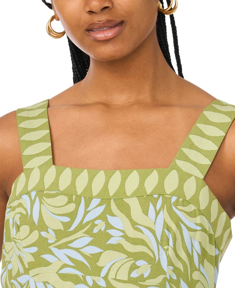 Women's Smocked Back Challis Maxi Dress