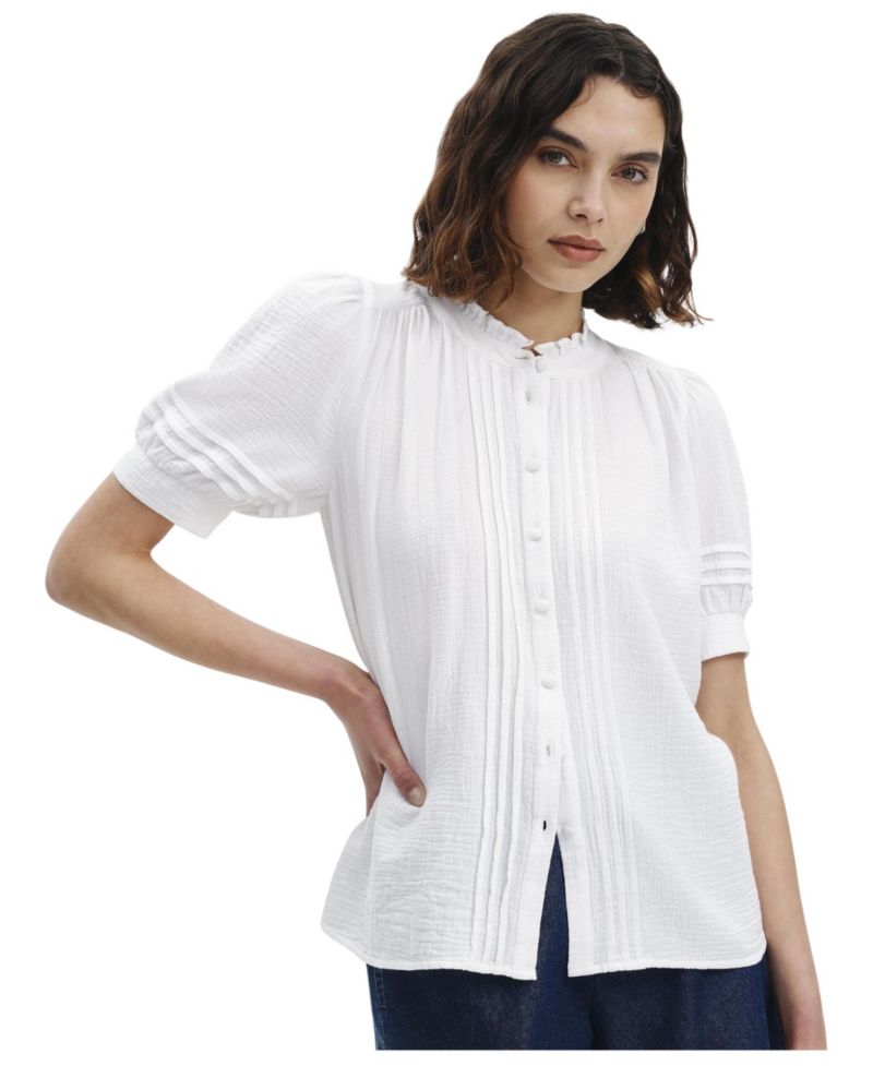 Women's Teagan Pintuck Short-Sleeve Blouse