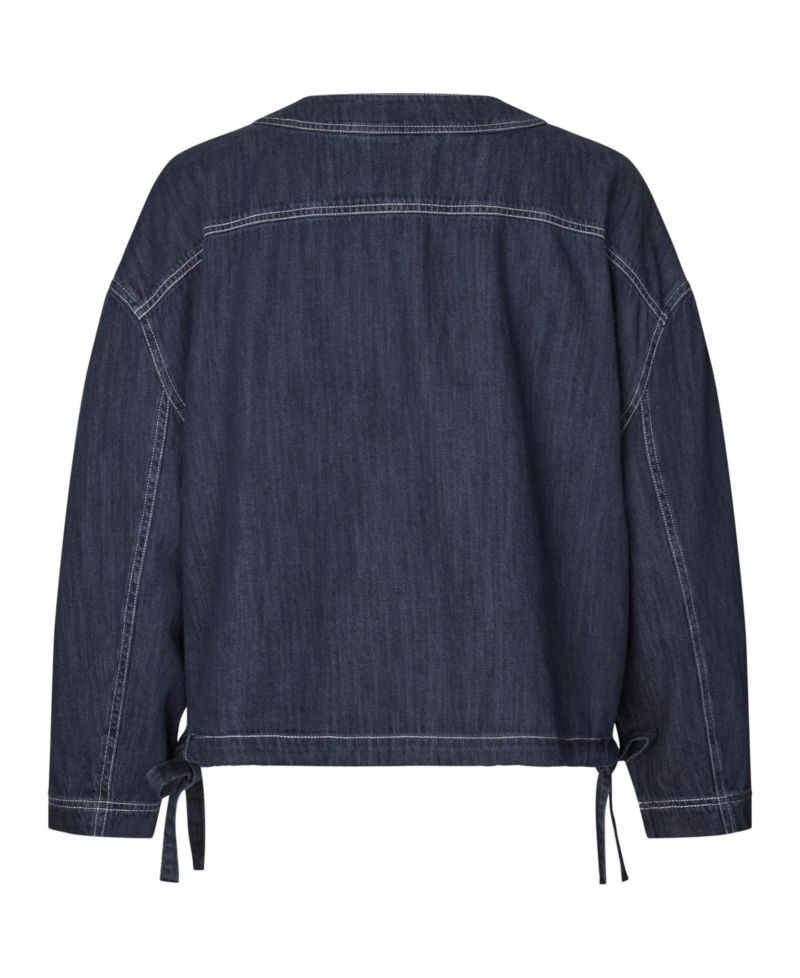 Women's Cropped-Denim Button-Front Jacket