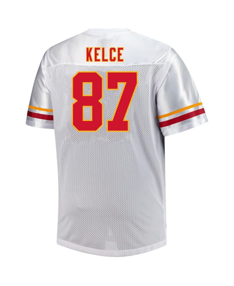 Men's Travis Kelce White Kansas City Chiefs Big & Tall V-Neck Fashion Jersey