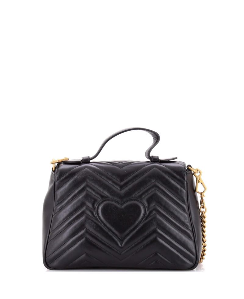 Small GG Marmont Top Handle Flap Bag Matelasse Leather