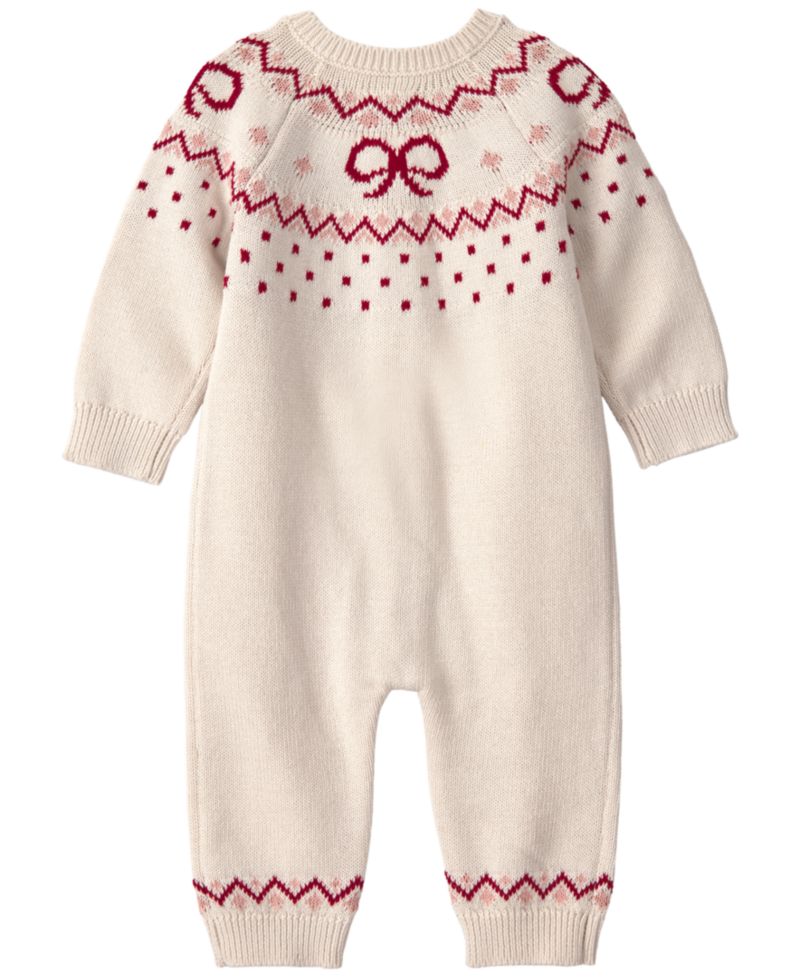 Baby Girls' Cotton Fair Isle Sweater Knit Jumpsuit