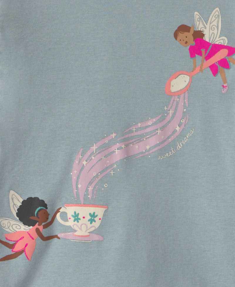 Baby Girls' Fairy Tea Party 100% Cotton Snug Fit Pajama, 4-Piece Set