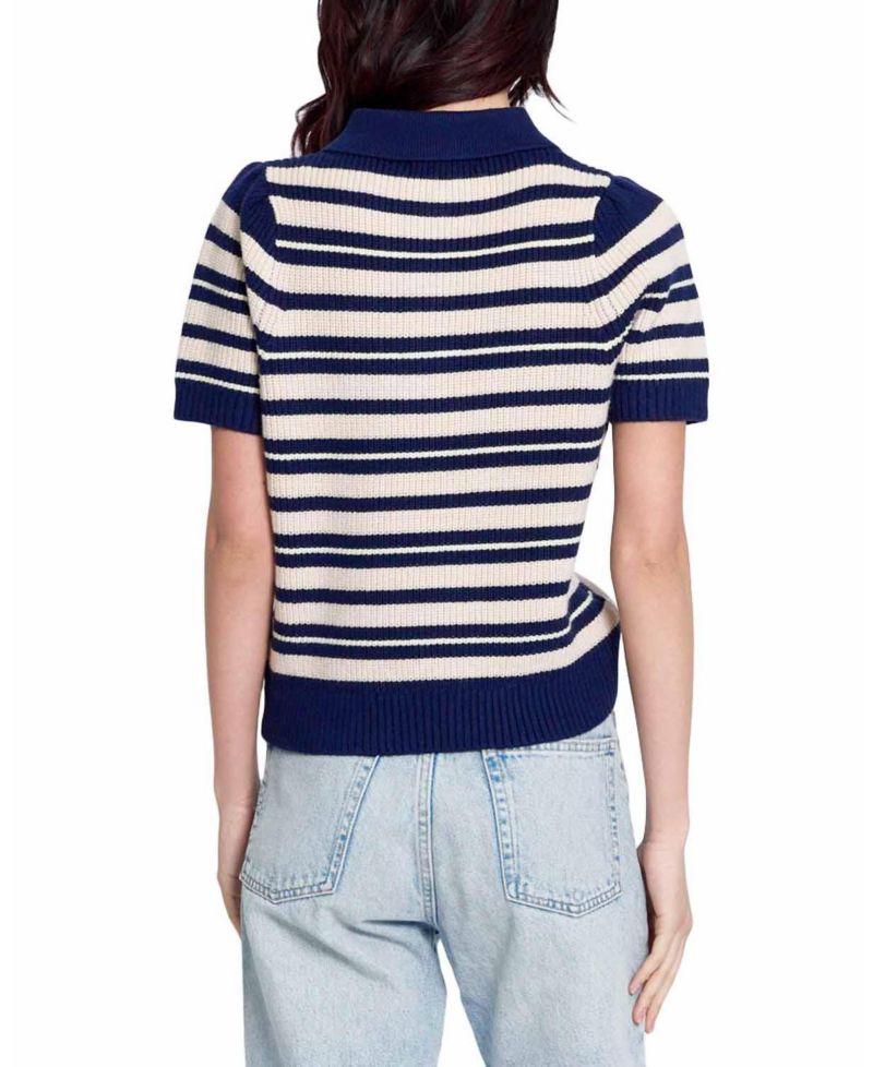 Women's Birch Polo Striped Puff-Sleeve Sweater