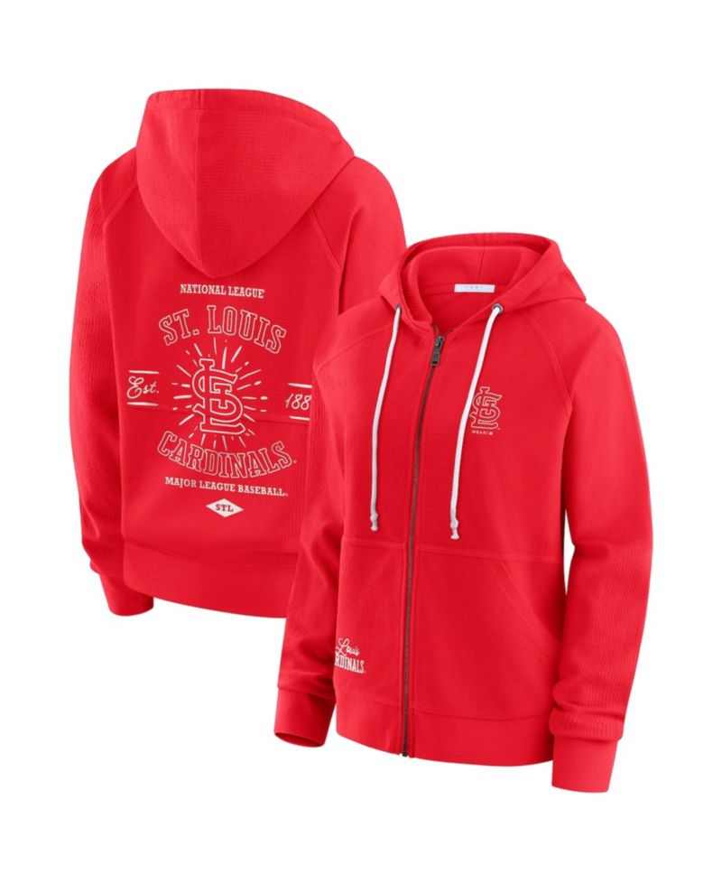 Women's Red St. Louis Cardinals Vintage Full-Zip Raglan Hoodie
