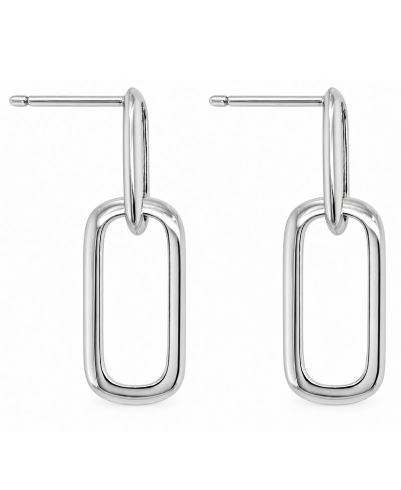 High Polished Link Post Drop Earring