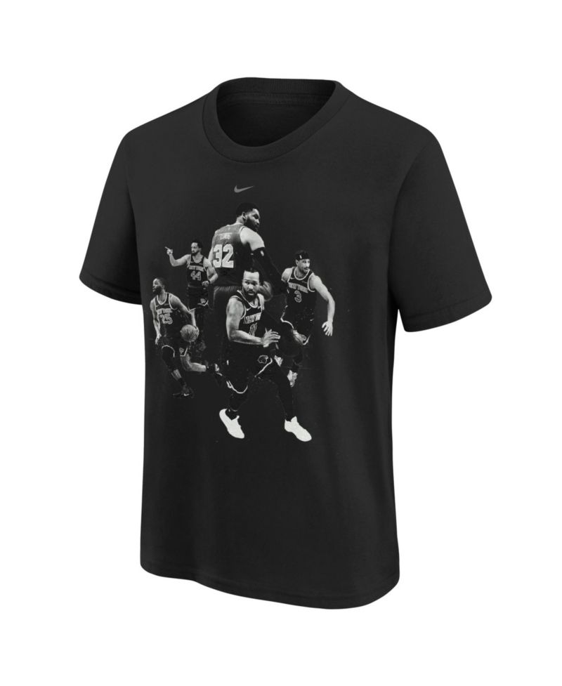 Big Boys and Girls Black New York Knicks Players T-Shirt