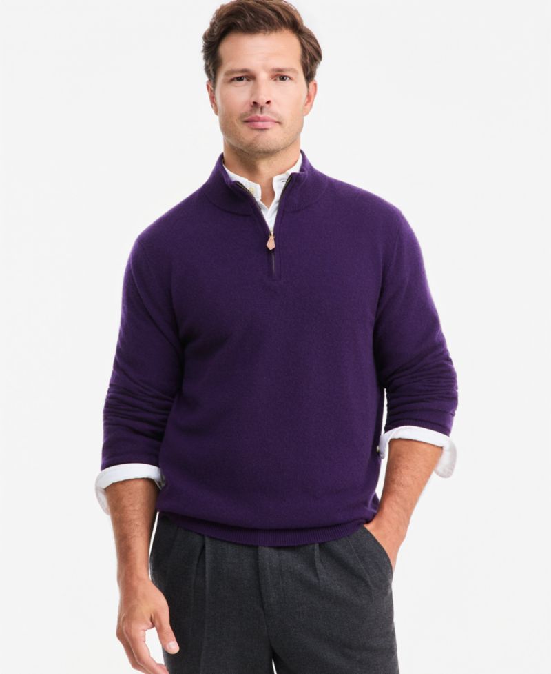 Men's Cashmere Quarter-Zip Sweater