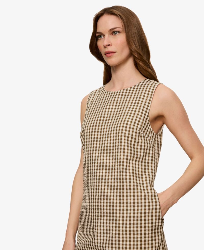 Women's Sleeveless Seersucker Mini Dress