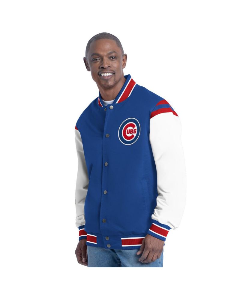 Men's Royal Chicago Cubs Recruit Commemorative Full-Snap Varsity Jacket