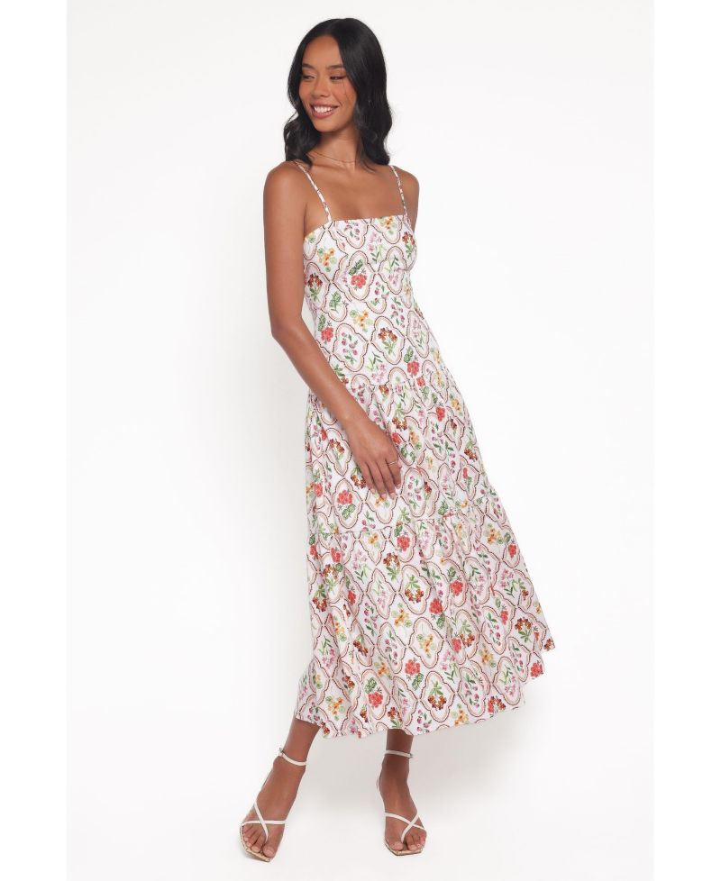 Women's Botanique Floral-Print A-Line Square Neck Midi Dress
