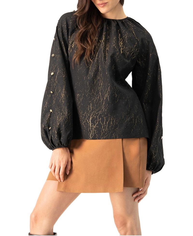 Women's Long Sleeve V-Neck Blouse