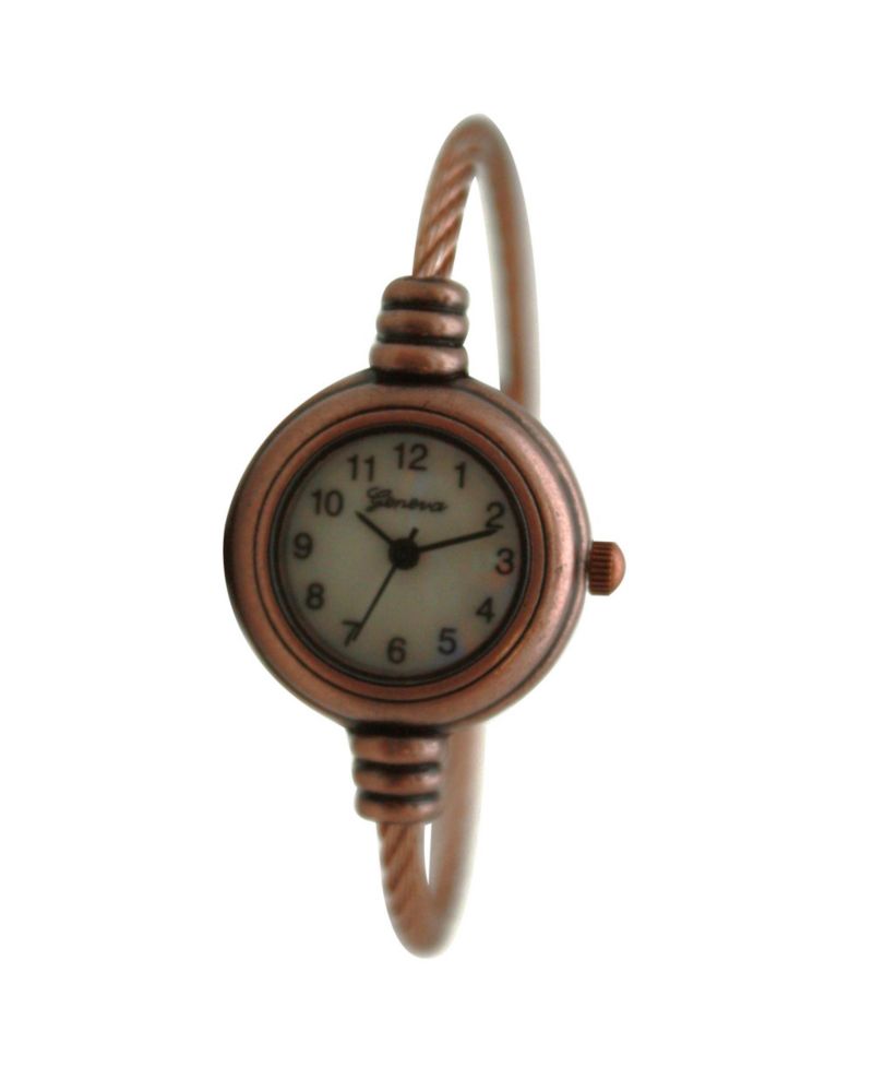 Copper Thin Swirl Delicate Bangle Women Watch