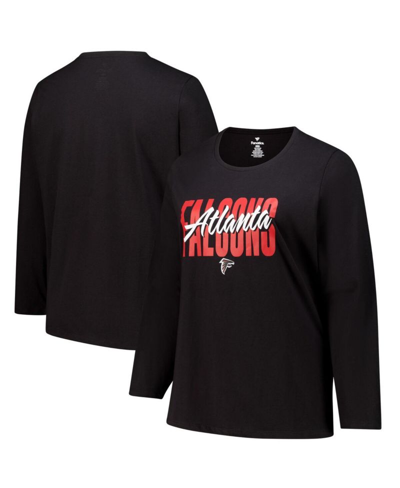 Women's Black Atlanta Falcons Long Sleeve Scoop Neck T-Shirt