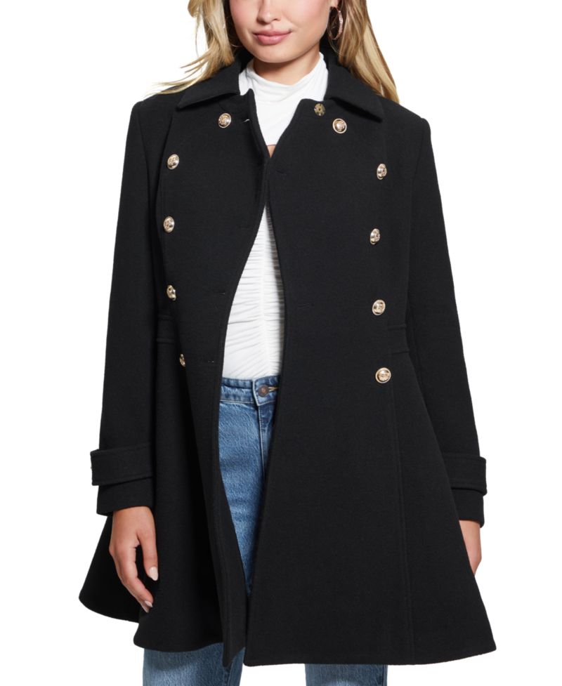 Women's Double-Breasted Skirted Coat, Created for Macy's
