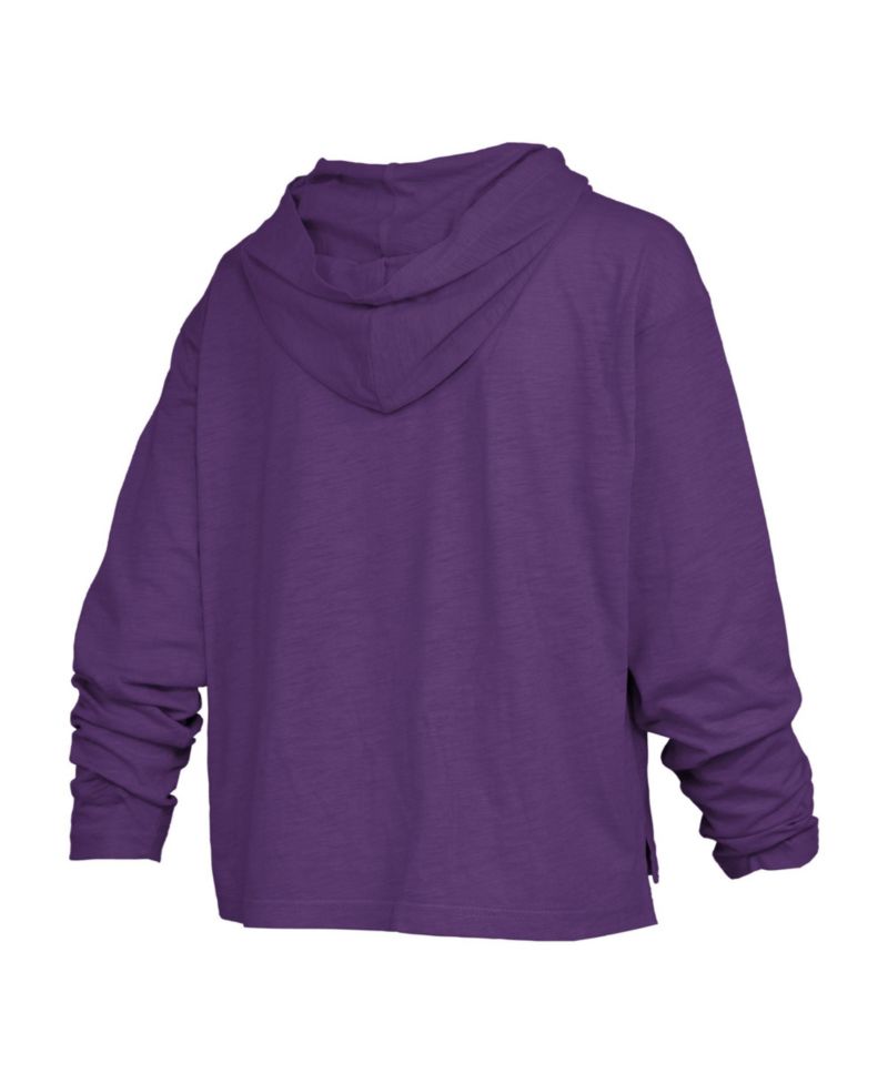 Women's Nelson LSU Tigers Relaxed-Fit Slub Long-Sleeve Hooded T-Shirt