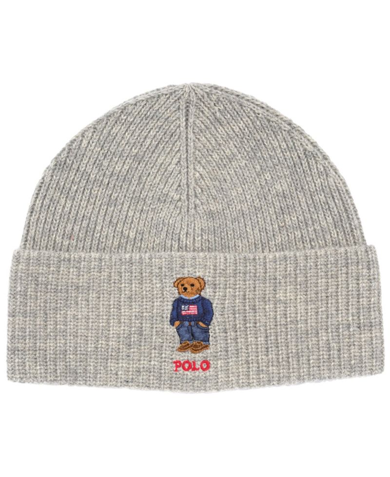 Men's Solid Flag Bear Beanie