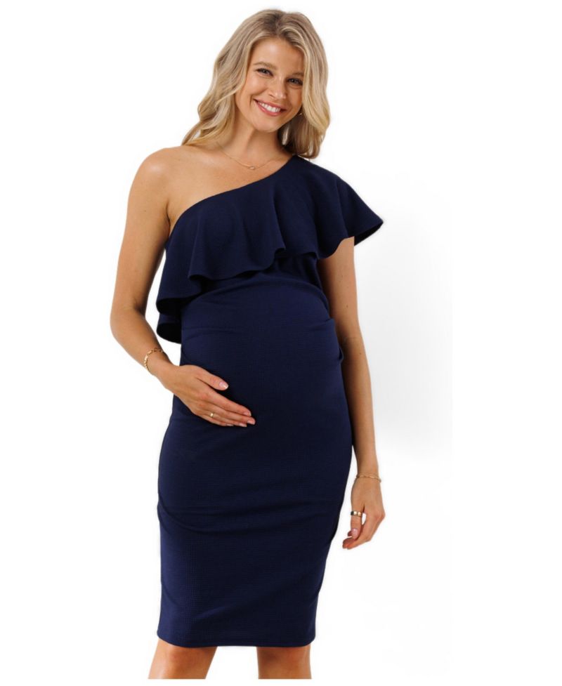 Women's One-Shoulder Ruffle Bodycon Dress