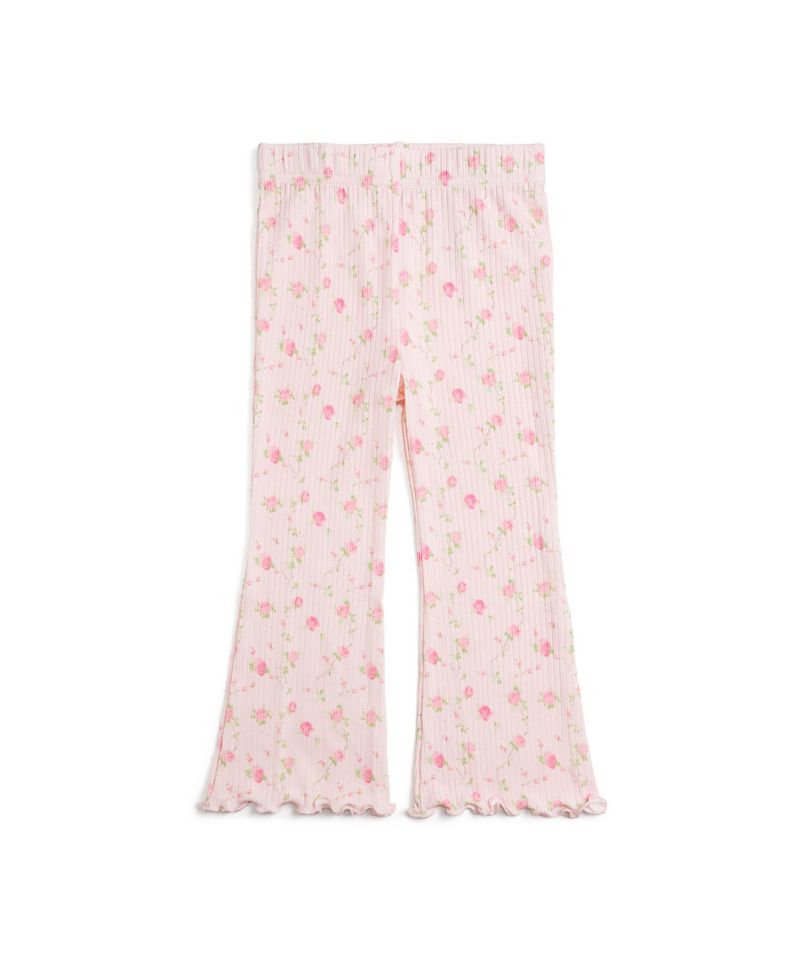 Little Girls Pink Rose Flare Legging