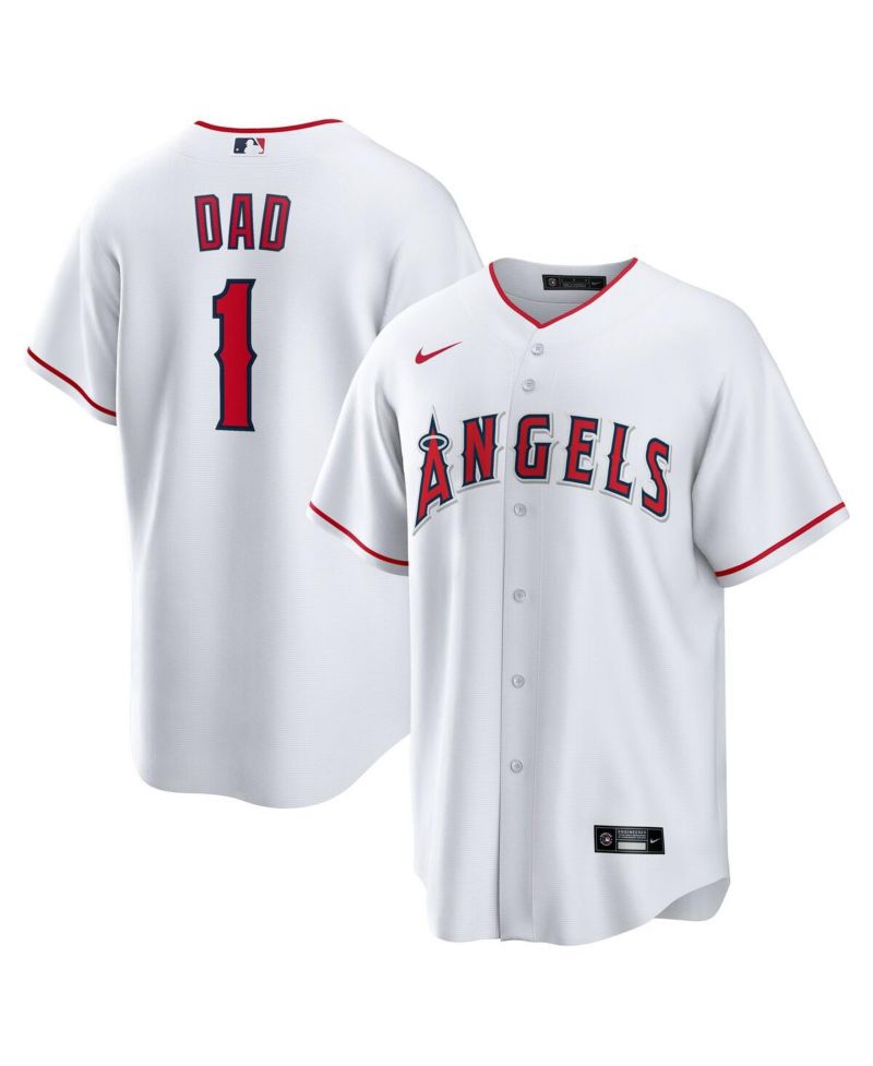 Men's White Los Angeles Angels 1 Dad Home Replica Jersey