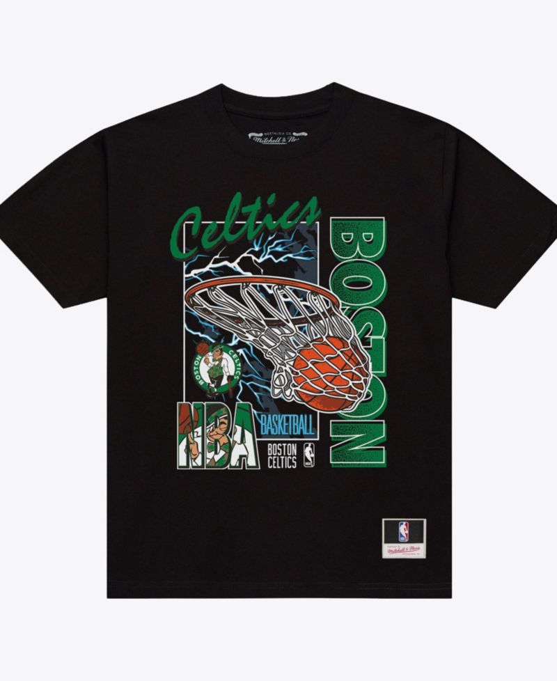 Men's Black Boston Celtics Lightning Swish T-Shirt