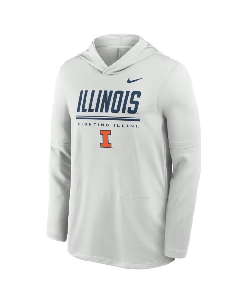 Men's Gray Illinois Fighting Illini 2026 Sideline Dri-FIT Lightweight Hooded Top