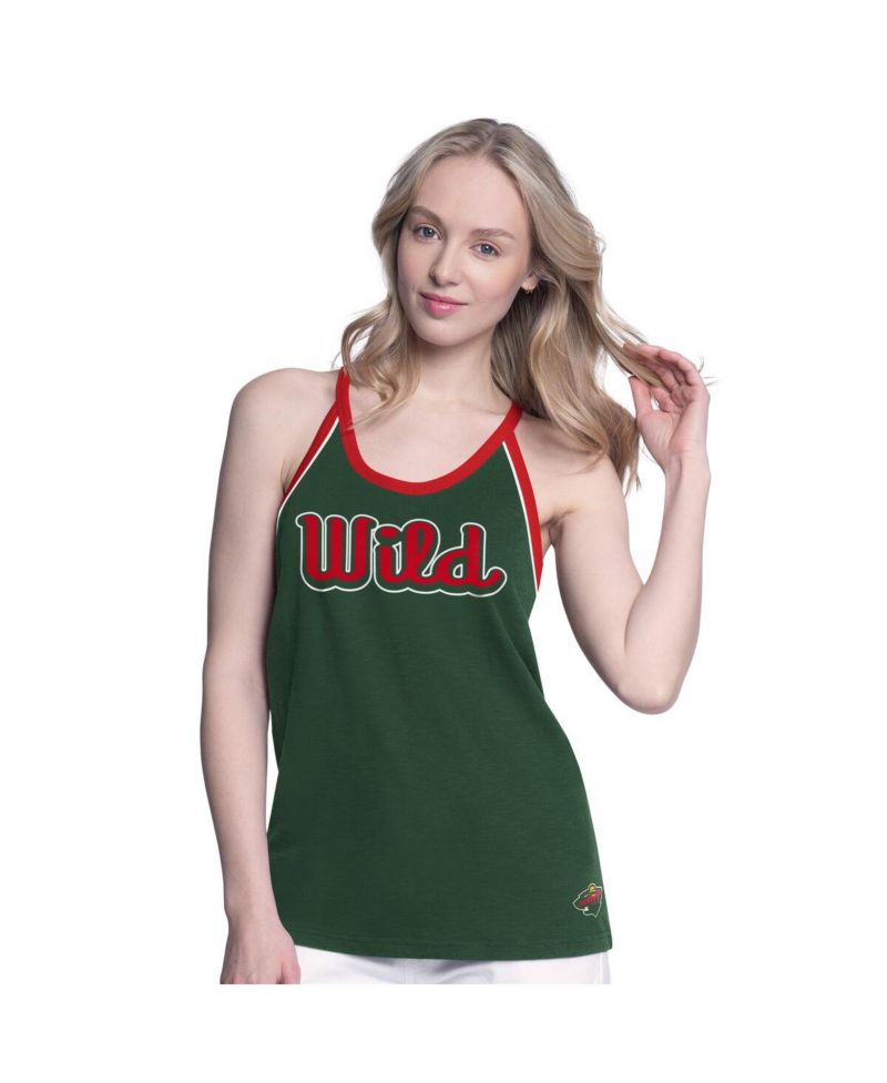 Women's Green Minnesota Wild Curveball Racerback Tank Top