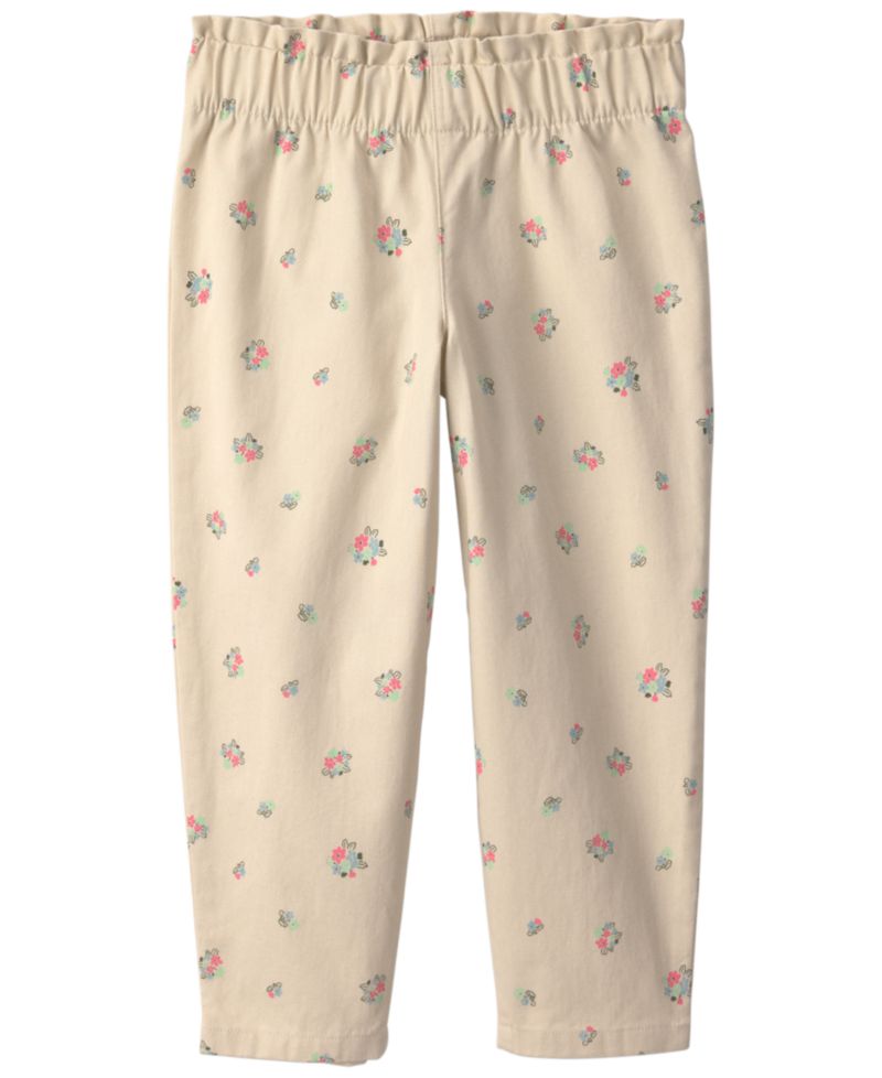 Baby Girls' Floral Ribbed Long-Sleeve Top & Twill Pants, 2-Piece Set