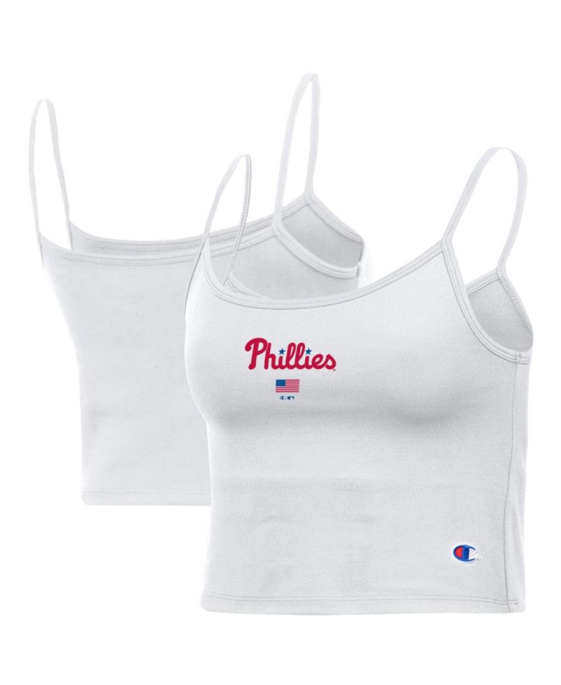 Women's Philadelphia Phillies Scoop Neck American Flag Tank Top