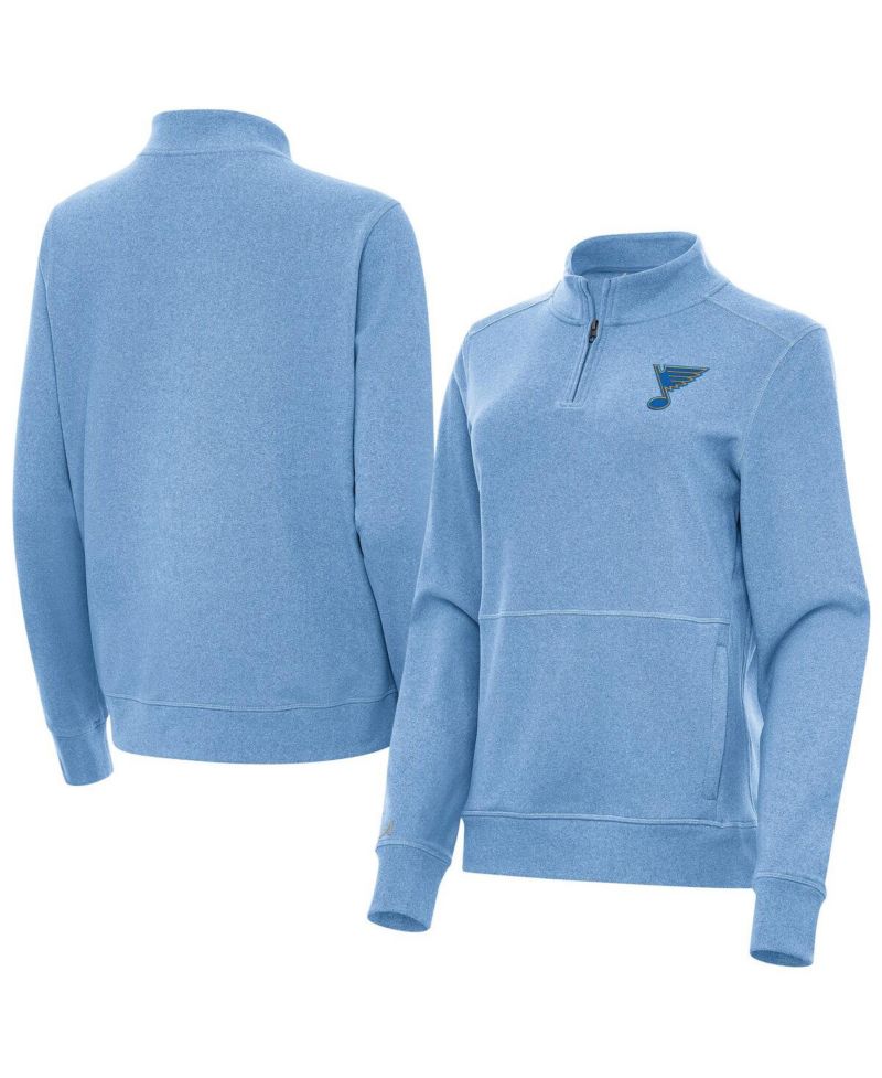 Women's Heather Blue St. Louis Blues Crush Quarter-Zip Pullover