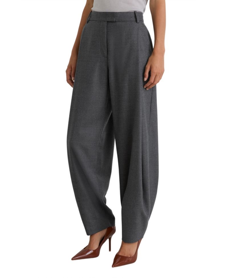 Petite Juniper Deep-Pleat Barrel-Leg Wool-Blend Trouser