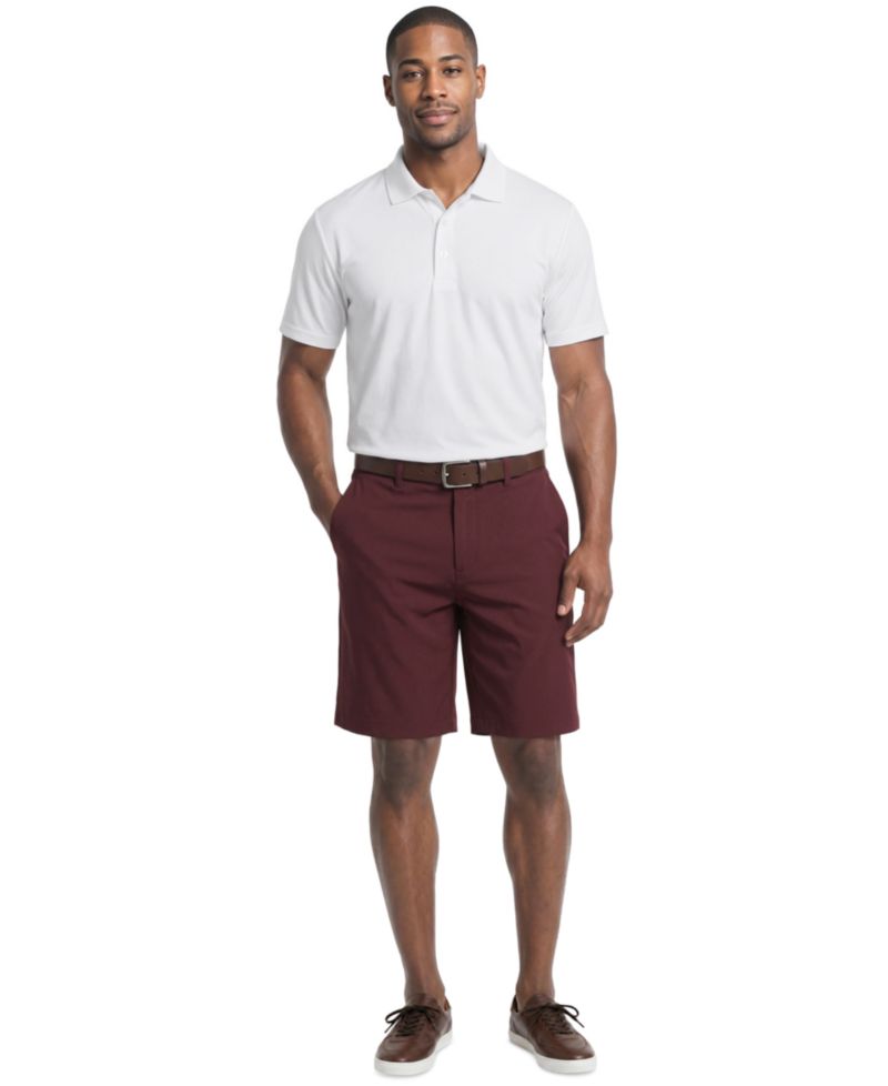 Men's Flat Front Micro Geometric Printed Shorts, 9" Inseam