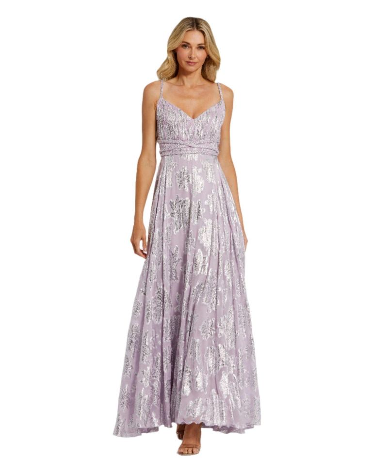 Women's Braided Strap Ruched Top Gown