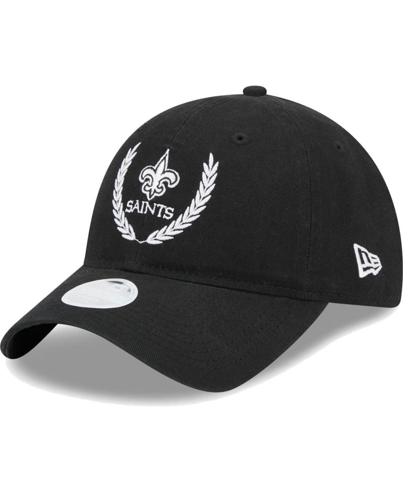 Women's Black New Orleans Saints Leaves 9Twenty Adjustable Hat