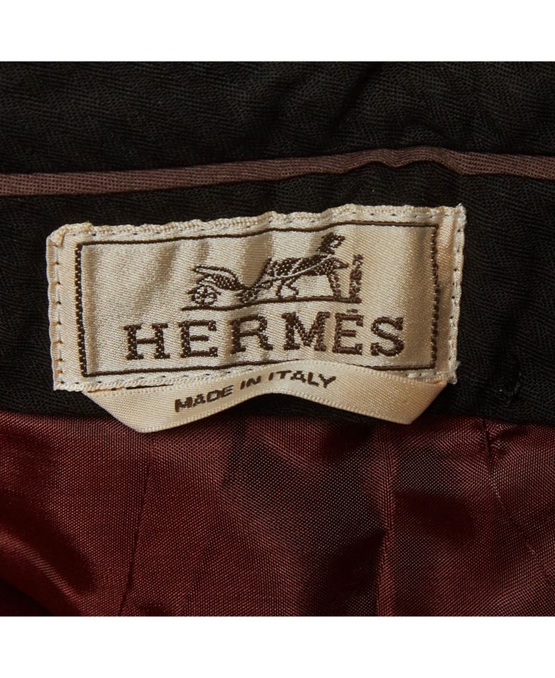 Pre-Owned HERMES Men's Burgundy Straight Fit Pants