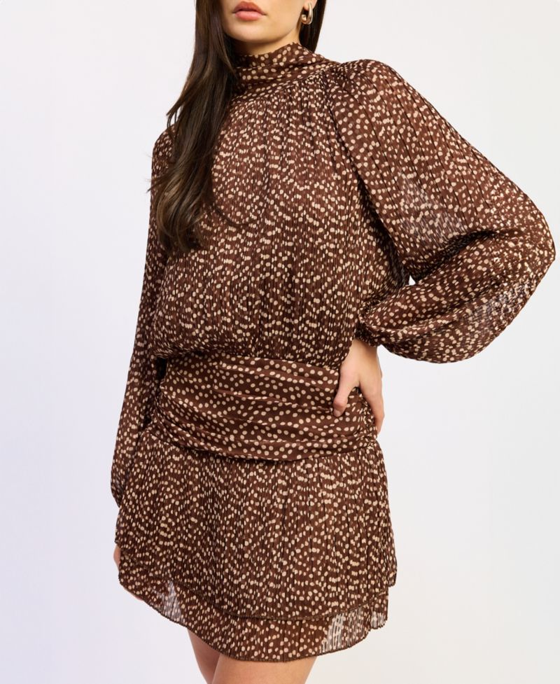 Women's Diana Long-Sleeve Mock-Neck Mini Dress