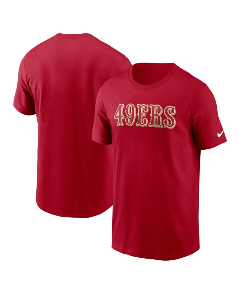 Men's Scarlet San Francisco 49ers Primetime Wordmark Essential T-Shirt