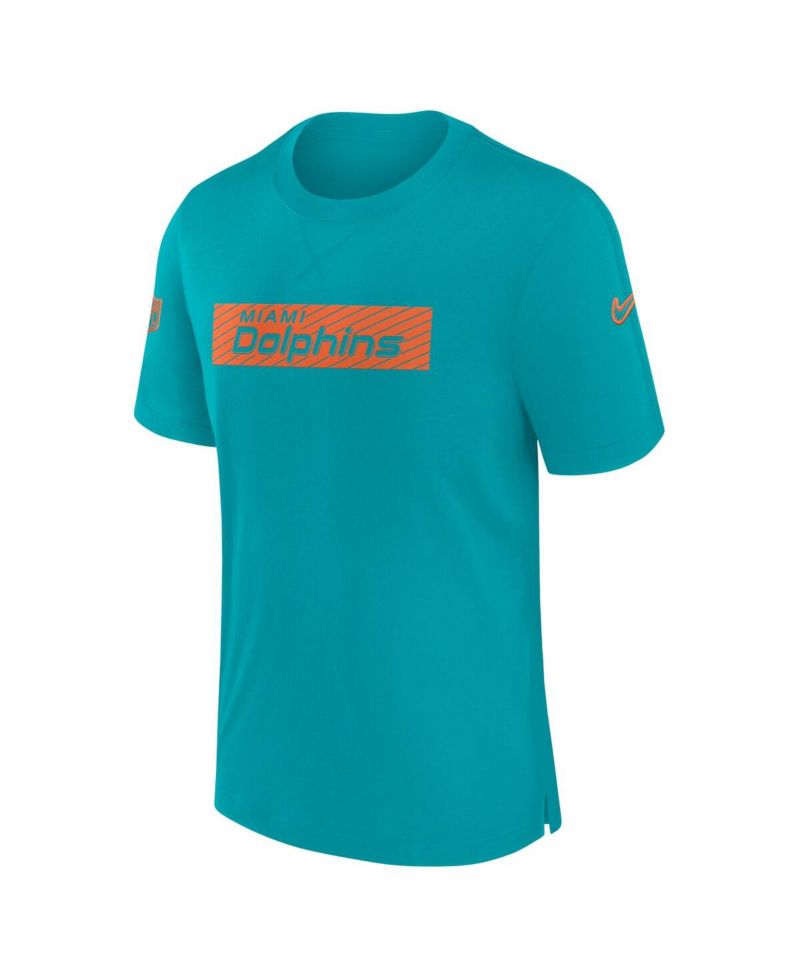 Men's Aqua Miami Dolphins Sideline Player Performance T-Shirt