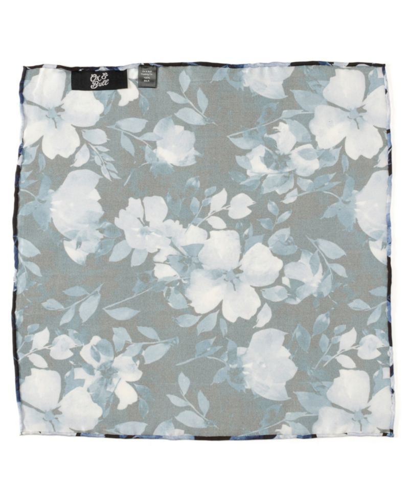 Men's Painted Floral Pocket Square