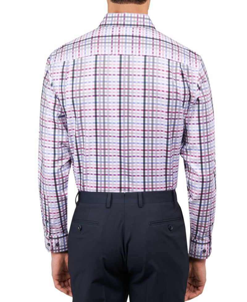 Men's Regular-Fit Dobby Plaid Dress Shirt